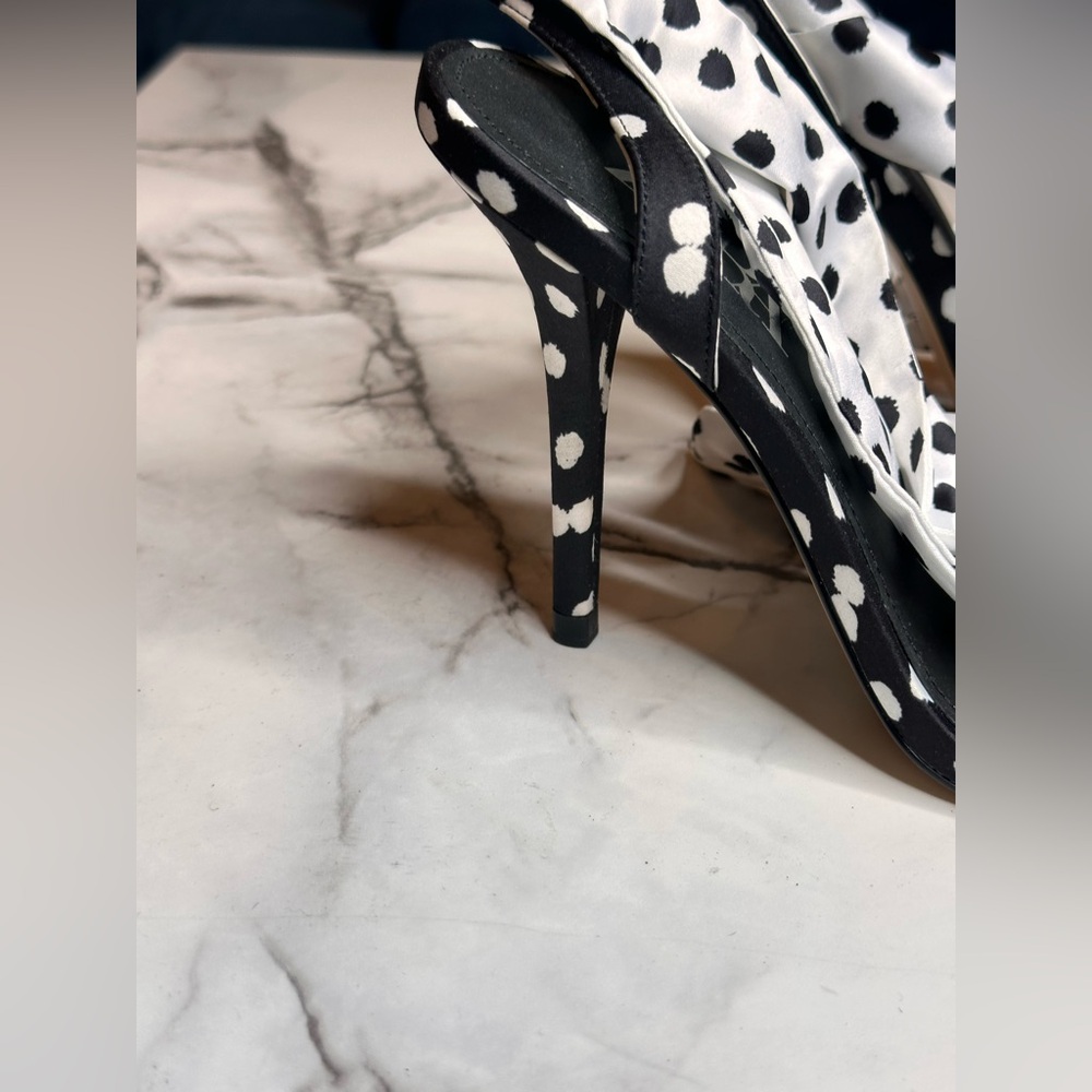 Zara Polka Dot High Heel Ankle Wrap Sandals, Size 11 - Picture 8 of 12